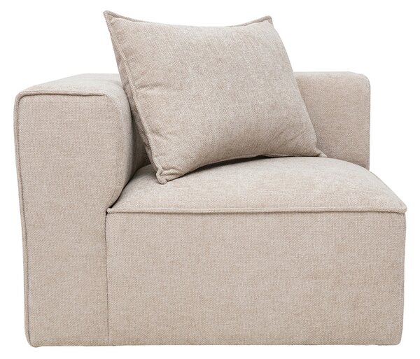 Modulo angolare sinistro per divano in tessuto effetto velluto testurizzato beige KERRY
