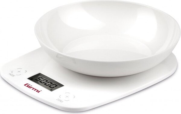 Girmi Bilancia da cucina digitale elettronica con Ciotola Portata Massima 5 Kg Autospegnimento colore Bianco - PS0101