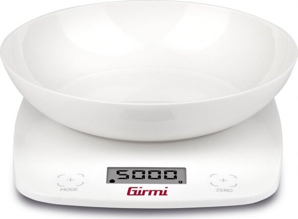 Girmi Bilancia da cucina digitale elettronica con Ciotola Portata Massima 5 Kg Autospegnimento colore Bianco - PS0101