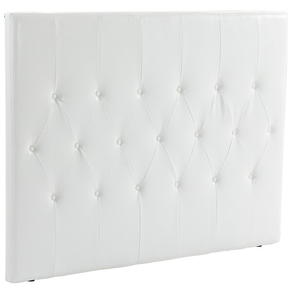 HOMCOM Testiera Letto Matrimoniale Imbottita con Design a Bottoni, in Pelle PU e MDF, 160x7x120 cm, Bianco