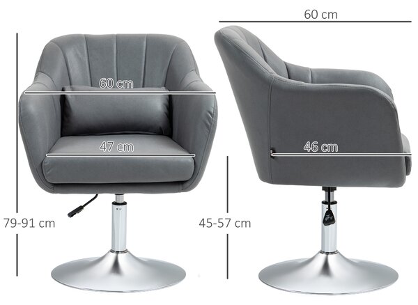 HOMCOM Sedia per Scrivania Girevole con Altezza Regolabile Cuscino Lombare, Tessuto Tecnico, Grigio | Aosom Italy