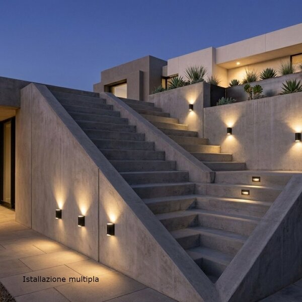 Applique moderno lampadari bartalini pord two gu10 led ip54 alluminio biemissione - Lampadari Bartalini Gesso