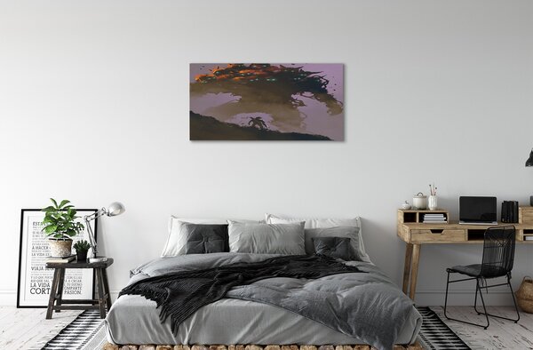 Quadro su tela Uomo un personaggio terribile con la testa 100x50 cm