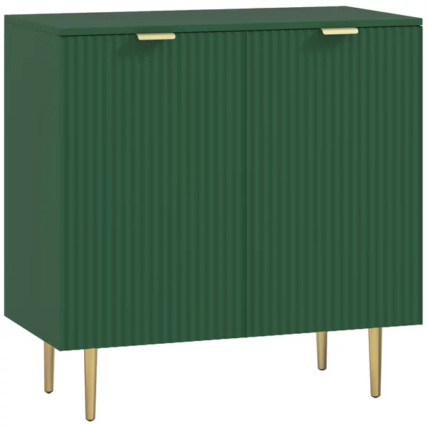 HOMCOM Buffet da Cucina con 2 Ante, Ripiano Regolabile e Piedini Metallici Rialzati, 80x40x80 cm, Verde Oliva | Aosom Italy