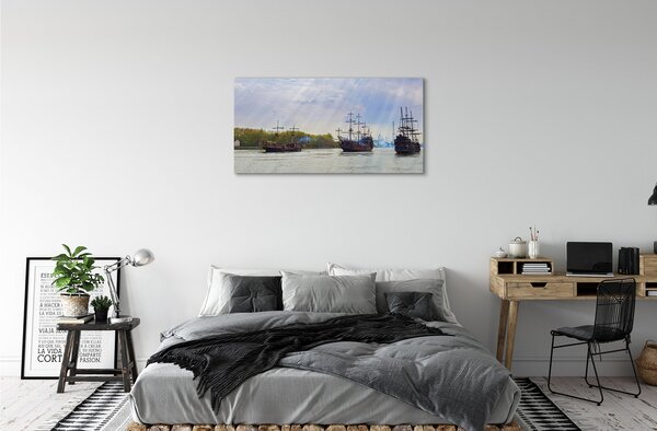 Quadro su tela Heaven Ships Cloud Day 100x50 cm