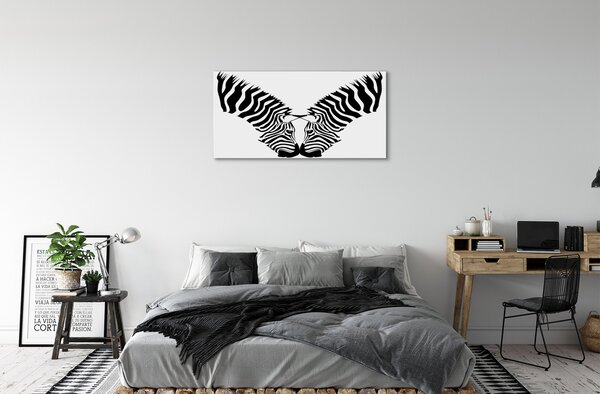 Quadro su tela Riflessione dello specchio zebra 100x50 cm