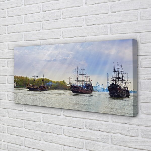 Quadro su tela Heaven Ships Cloud Day 100x50 cm