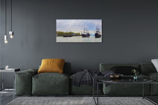 Quadro su tela Heaven Ships Cloud Day 100x50 cm