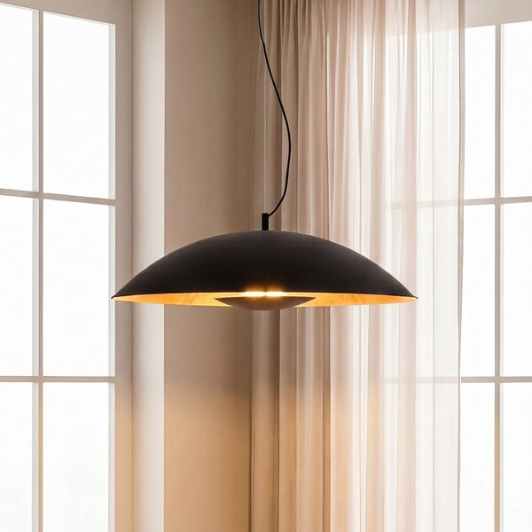 Lampada a sospensione Lindby, Emilienne, dimmerabile, Nero, Soggiorno, Metallo, Moderno