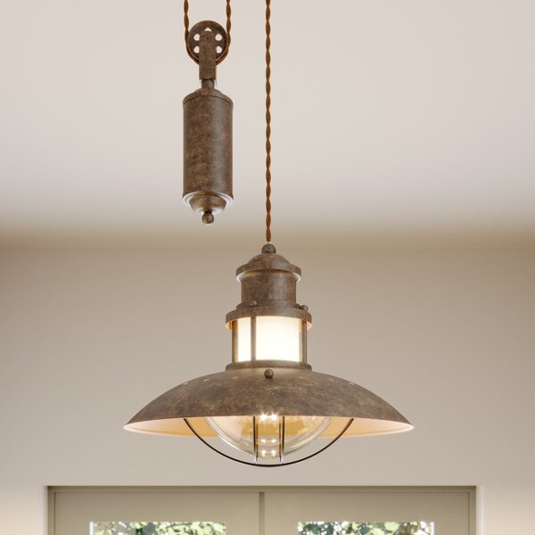 Lampada a sospensione Lindby, Louisanne, dimmerabile, Marrone / Ruggine, Corridoio, Metallo, Marittimo