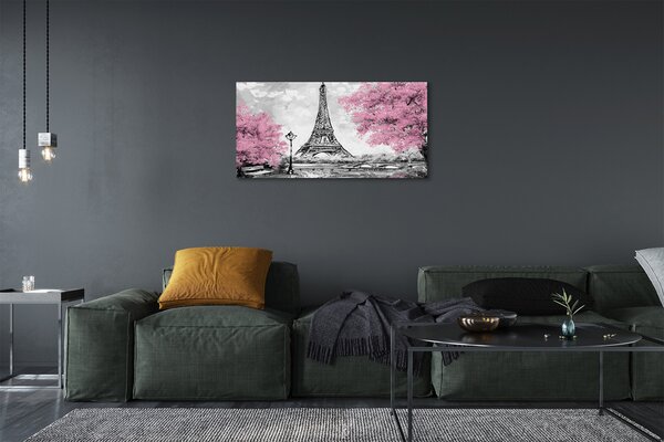 Quadro su tela Alberi di Parigi 100x50 cm