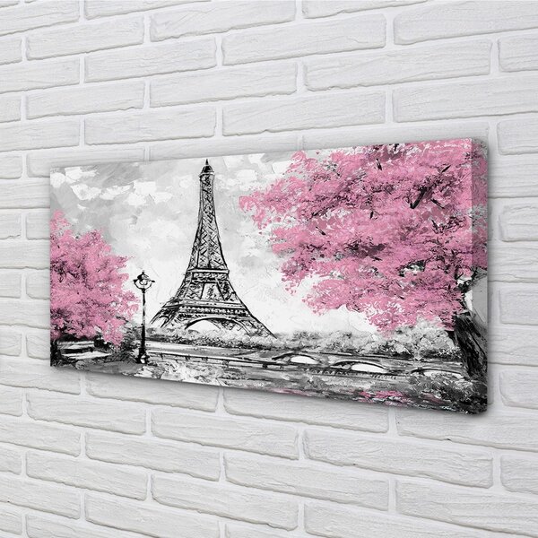 Quadro su tela Alberi di Parigi 100x50 cm