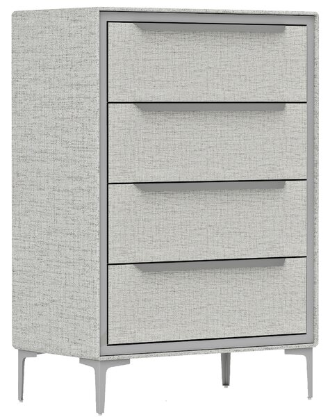 HOMCOM Cassettiera 4 Cassetti in Acciaio con Rivestimento in Tessuto Effetto Lino, 60x36x88 cm, Grigio | Aosom Italy