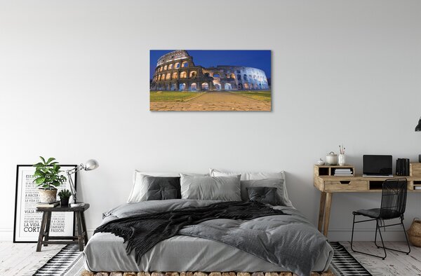 Quadro su tela Roma Sunset Colosseum 100x50 cm