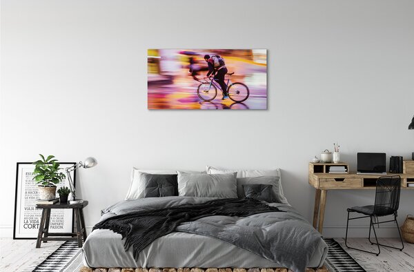 Quadro su tela Man Bike Man 100x50 cm