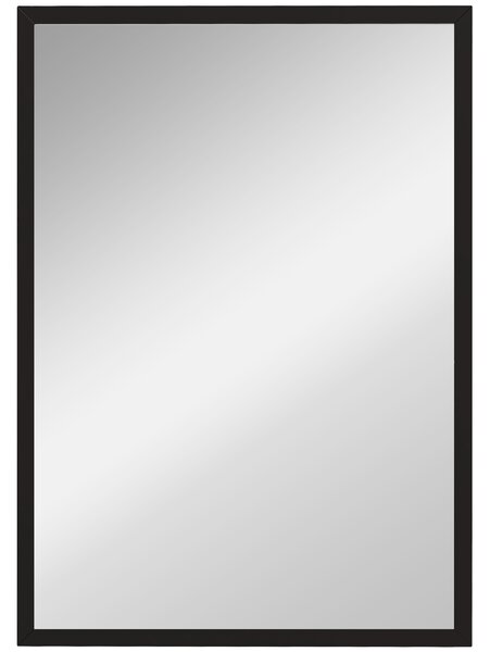 HOMCOM Specchio da Parete Rettangolare con Ganci, in Vetro e MDF, 50x70 cm, Nero | Aosom Italy