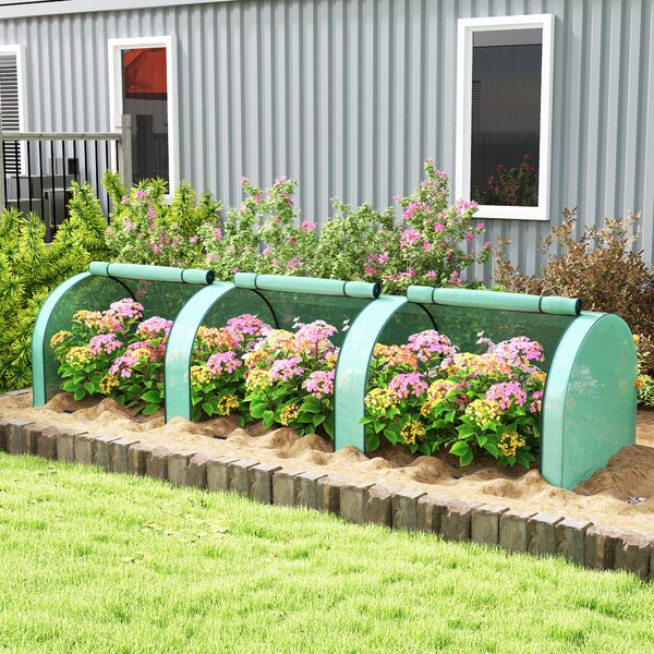 Outsunny Serra a Tunnel da Giardino con Porte Avvolgibili, Struttura in Acciaio e Giunti Plastica, 3x1x0.8 m, Verde | Aosom Italy