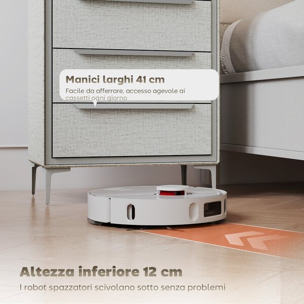 HOMCOM Cassettiera 4 Cassetti in Acciaio con Rivestimento in Tessuto Effetto Lino, 60x36x88 cm, Grigio | Aosom Italy