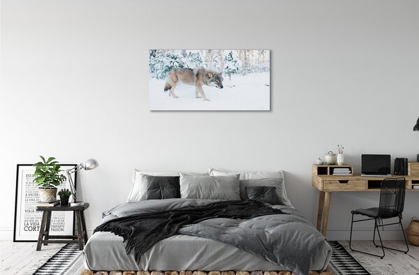 Quadro su tela Foresta invernale invernale 100x50 cm
