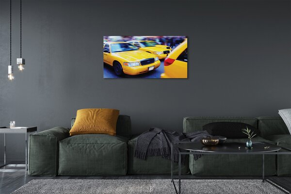 Quadro su tela Città del taxi gialla 100x50 cm