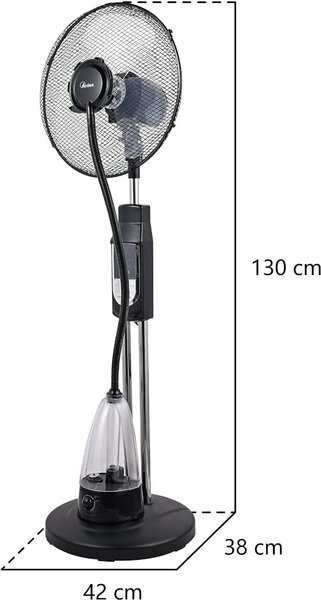 Ardes Ventilatore Nebulizzatore da Terra 40 cm 3 Velocit Oscillante Timer funzione Umidificatore Telecomando- AR5M39