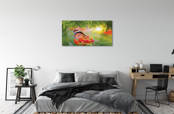 Quadro su tela Fiori di farfalla colorati 100x50 cm