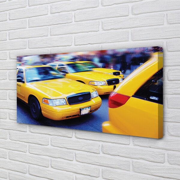 Quadro su tela Città del taxi gialla 100x50 cm