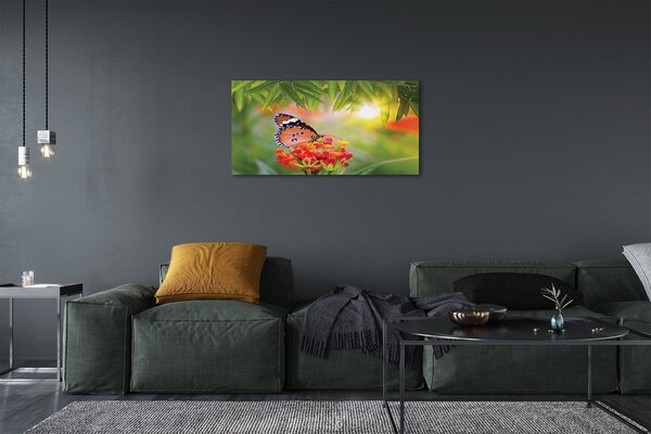 Quadro su tela Fiori di farfalla colorati 100x50 cm