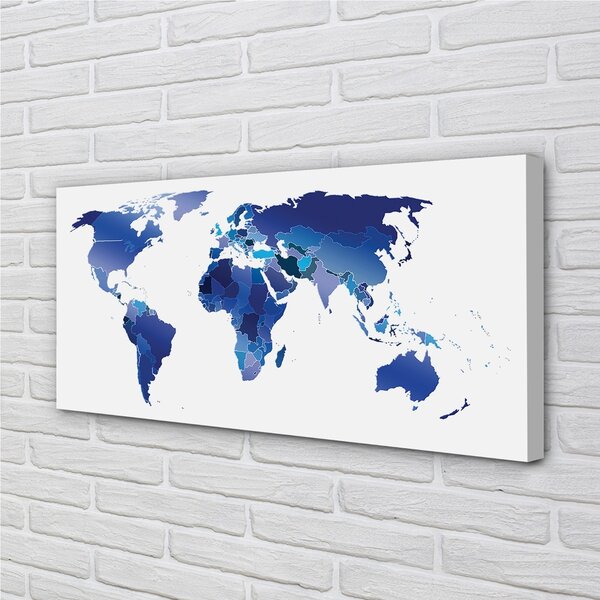 Quadro su tela Mappa blu 100x50 cm