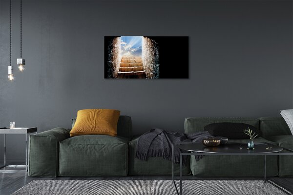 Stampa quadro su tela Sole scale 100x50 cm