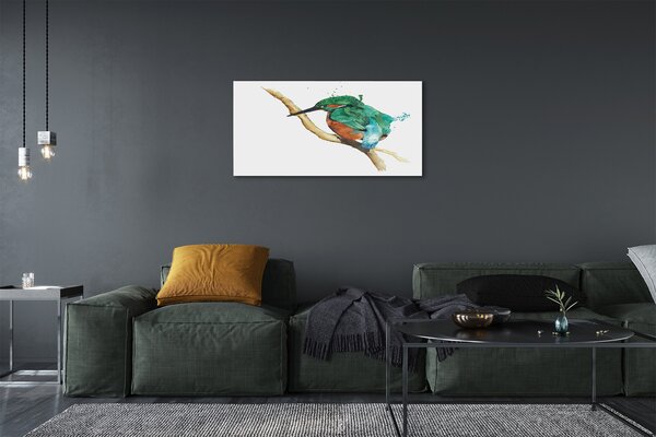 Quadro su tela Pappagallo dipinto colorato 100x50 cm