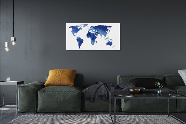 Quadro su tela Mappa blu 100x50 cm