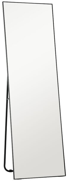 HOMCOM Specchio da Terra Moderno a Figura Intera, Design Autoportante o da Parete, 50x160 cm, Nero