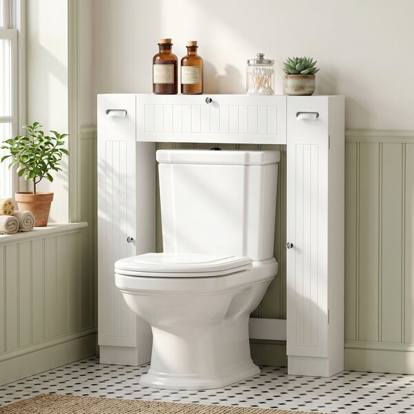 HOMCOM Mobile Sopra WC con 2 Armadietti, Cassetto a Ribalta, Porta Carta Igienica e Ripiani Regolabili, 88x18x98 cm, Bianco | Aosom Italy