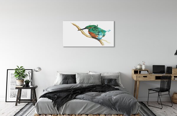 Quadro su tela Pappagallo dipinto colorato 100x50 cm