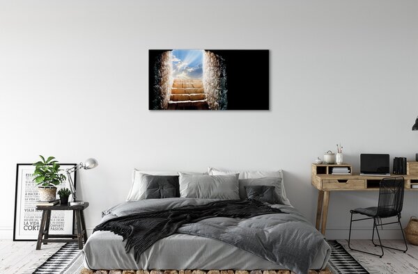 Stampa quadro su tela Sole scale 100x50 cm