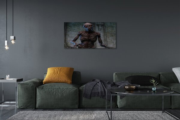 Quadro su tela Una figura terribile nell'edificio 100x50 cm