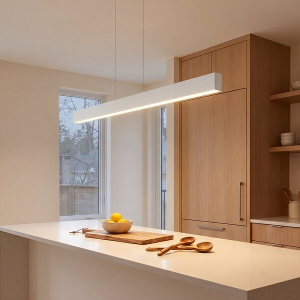 Lampada a sospensione bianca con LED dimmerabile a 3 livelli 2700-4000K con dip switch - Keane