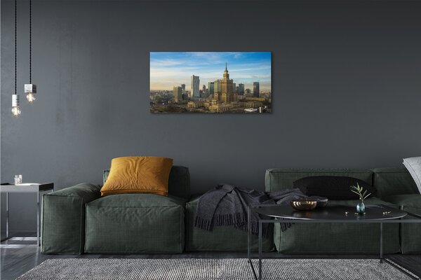 Quadro su tela Skyscrapers Panorama di Varsavia 100x50 cm