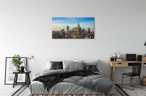 Quadro su tela Skyscrapers Panorama di Varsavia 100x50 cm