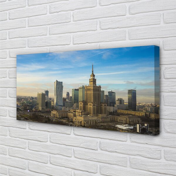 Quadro su tela Skyscrapers Panorama di Varsavia 100x50 cm