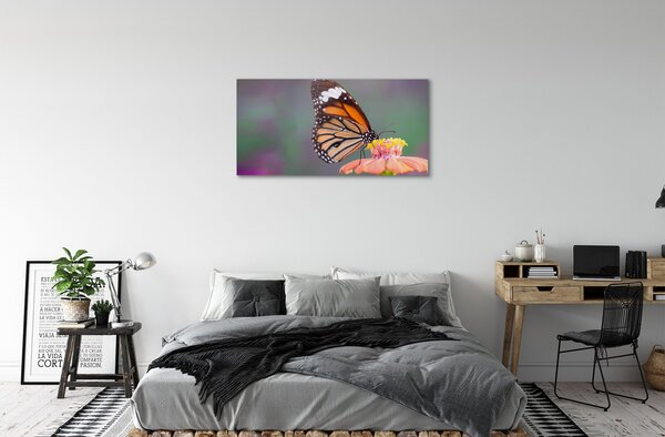 Quadro su tela Fiore di farfalla colorato 100x50 cm