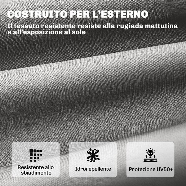 Outsunny Cuscino Poltrona Patio con Cinghie, Grigio Chiaro | Aosom Italy