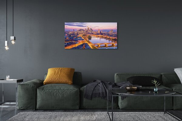 Quadro su tela Germania Berlin Night Panorama 100x50 cm