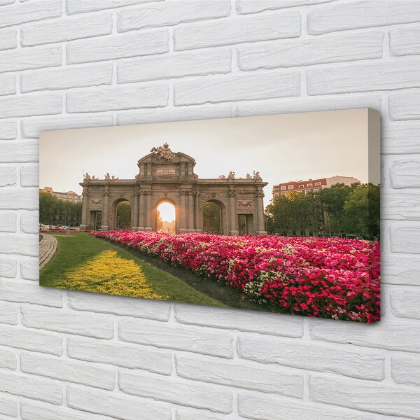 Quadro su tela Spagna della porta Alcala Madrid 100x50 cm