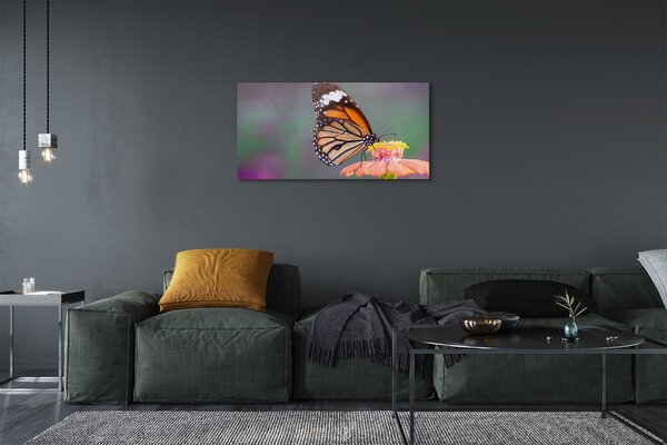 Quadro su tela Fiore di farfalla colorato 100x50 cm