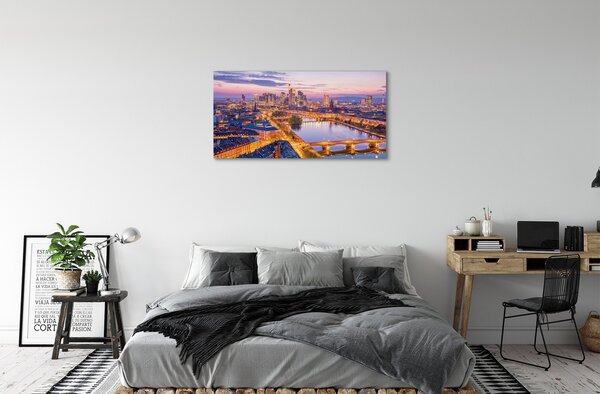 Quadro su tela Germania Berlin Night Panorama 100x50 cm