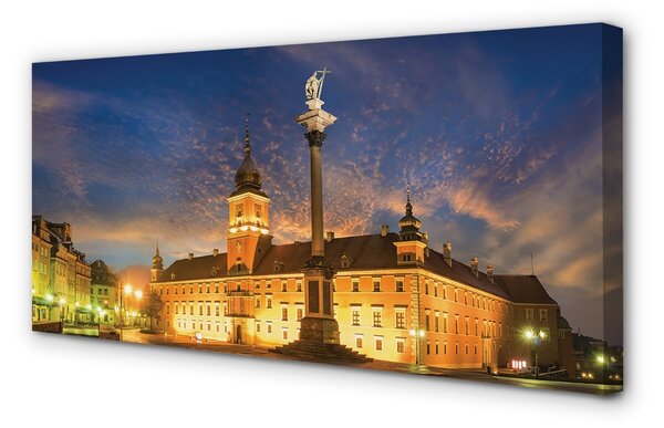 Quadro su tela Sunset vecchio città di Varsavia 100x50 cm