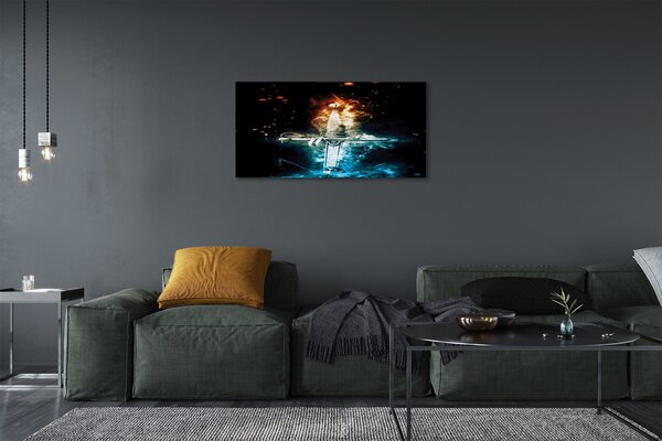 Quadro su tela Fumo colorato di spada 100x50 cm