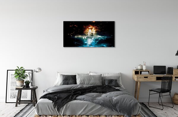 Quadro su tela Fumo colorato di spada 100x50 cm
